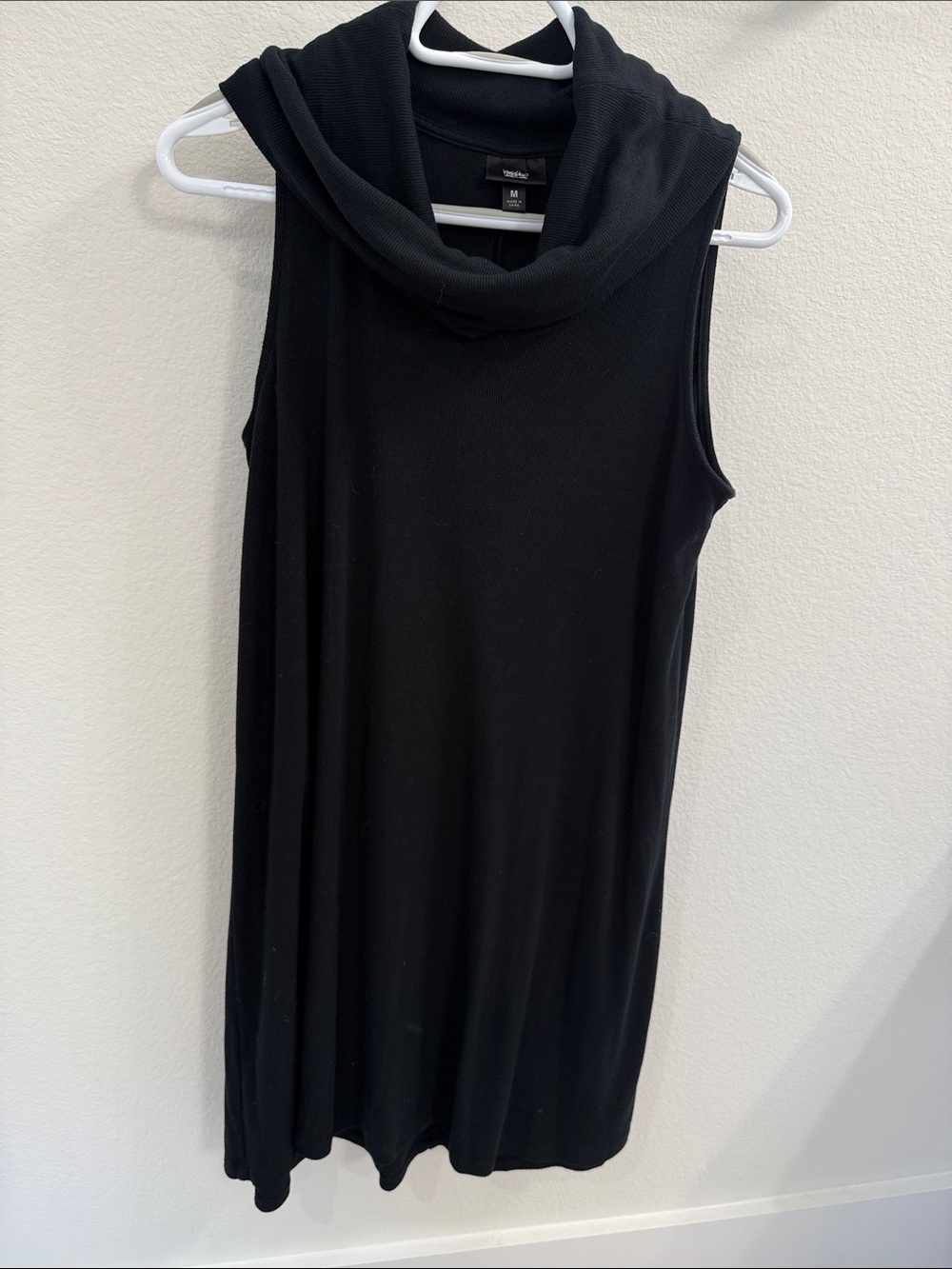 Sleeveless Black Midi Cowl Neck Dress